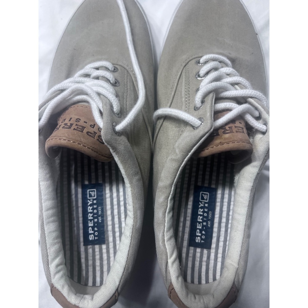 Sperry Top-Sider Mens 10M Tan Canvas Low Top‎ Sneakers 1048065 A14-61432
